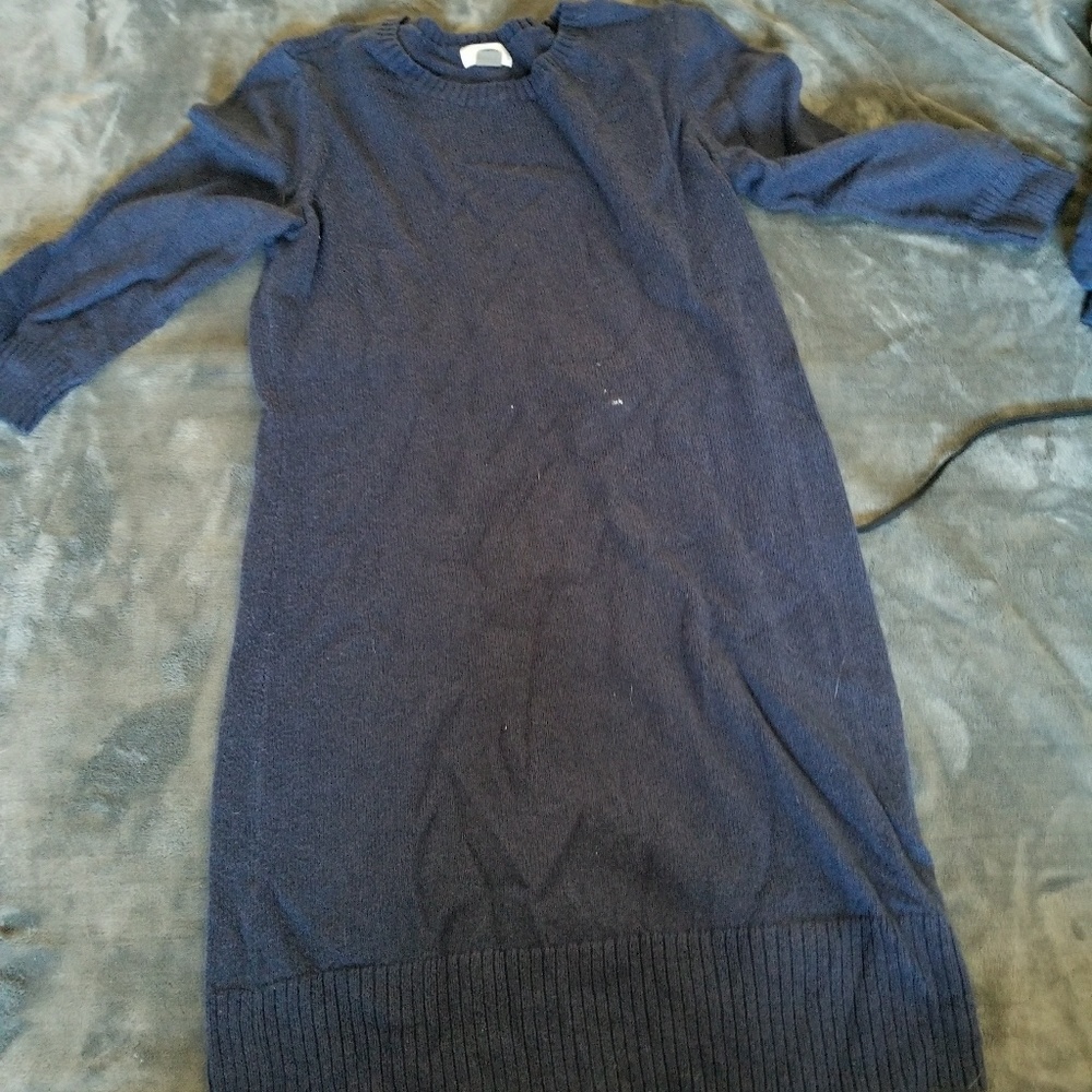 Navy sweater dress